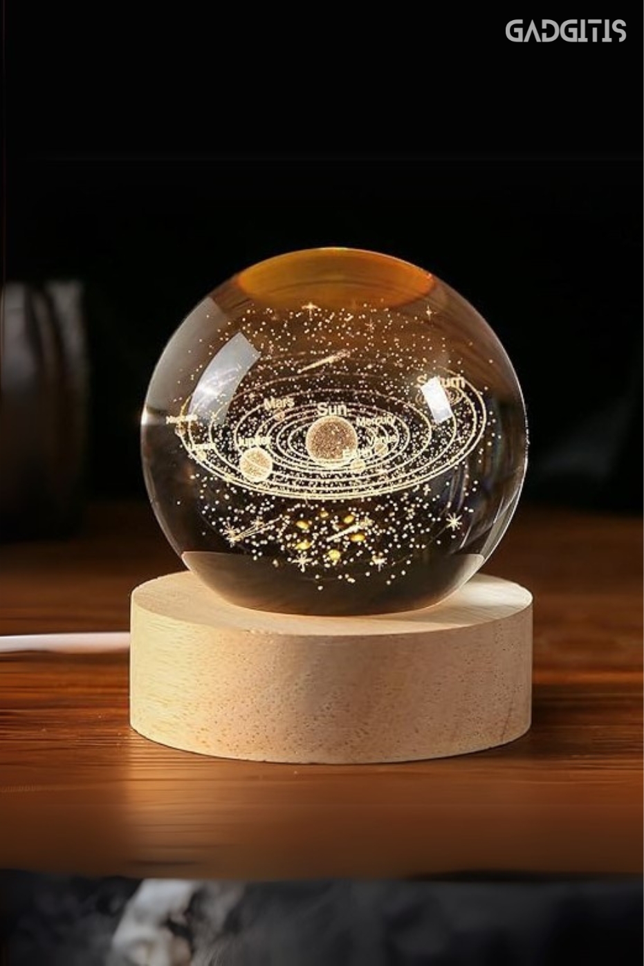 3D Galaxy Crystal Ball Night Lamp